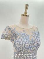 米藍色小清新碎鑽澎澎裙禮服