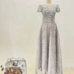 米藍色小清新碎鑽澎澎裙禮服