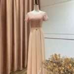 粉嫩立體珠花百褶裙台中媽媽禮服