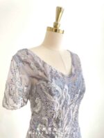 薰衣草紫蕾絲花紋珠寶刺繡禮服