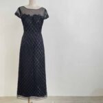 黑曜石菱格亮片珠花禮服