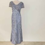 薰衣草紫波紋亮片細珠禮服