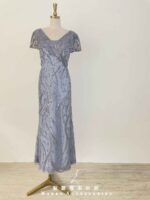 薰衣草紫波紋亮片細珠禮服