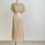 金黃金蔥流線飄飄袖罩衫禮服