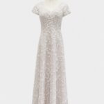 夢幻紫蕾絲花藤亮紗A字裙禮服