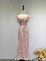 亮粉宮廷亮片細珠刺繡禮服