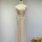 亮粉立體碎花直筒禮服