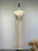 亮粉立體碎花直筒禮服